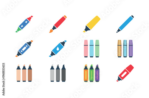 A pastel marker, neon highlighter, metallic marker, glitter pen, erasable pen, multi color pen, scented marker, chalk marker,