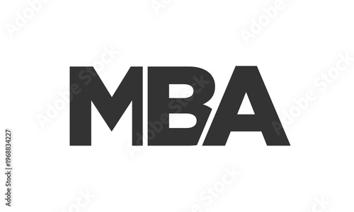 MBA logo design template with strong and modern bold text. Initial based vector logotype featuring simple and minimal typography. Trendy company identity.