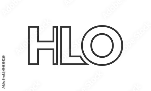 HLO logo design template with strong and modern bold text. Initial based vector logotype featuring simple and minimal typography. Trendy company identity.