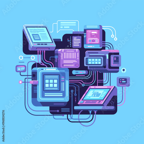 A calming blue design element with rounded shapes and gradient effect, conveying serenity and modernity.