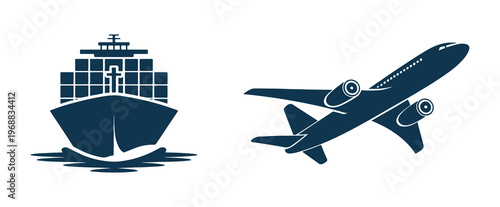 Comparison of cargo ship and commercial airplane for freight transport