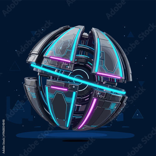 A serene and modern digital illustration of a city at night, conveying a sense of calmness and sophistication.