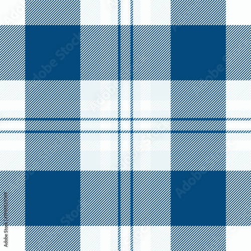 Wide textile seamless background, celtic check pattern fabric. Celebrate plaid vector tartan texture in cyan and white colors.