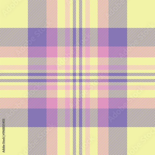 Suit fabric plaid textile, harmony seamless vector background. Punk texture check tartan pattern in lime and indigo colors.
