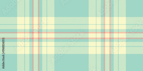 London tartan texture seamless, table cloth vector check textile. Hispanic fabric pattern plaid background in mint and lemon chiffon colors.