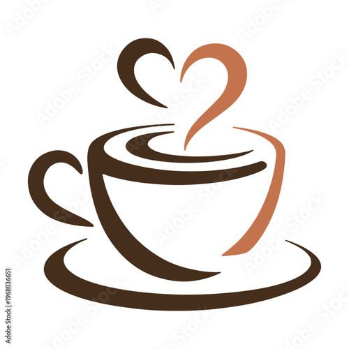 A stylish coffee cup with a heart-shaped steam rising from it