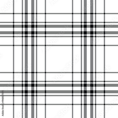 Pure fabric textile tartan, halftone seamless check background. Style texture plaid vector pattern in gray and white colors.