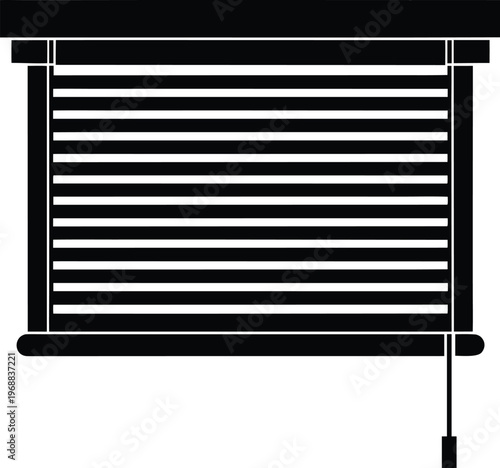 motorized blinds silhouette vector art illustration, black and white design
