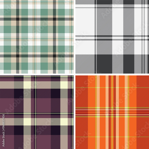 Rustic autumn plaid pattern bundle inspired by harvest mood. The pack enhances craft packaging and handmade goods. Seamless vectors repeat naturally.