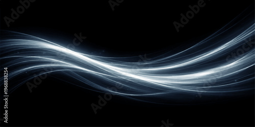 An abstract blue wave background featuring glowing lines of light and flowing energy patterns creates a dark wavy motion design with a fractal texture