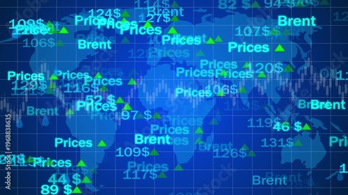 Commodity trading scrolling tickers on electronic board, oil and gas prices quotations, stock market price changes, footage