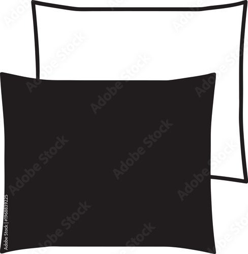 pillow organizer silhouette vector art illustration, black and white design