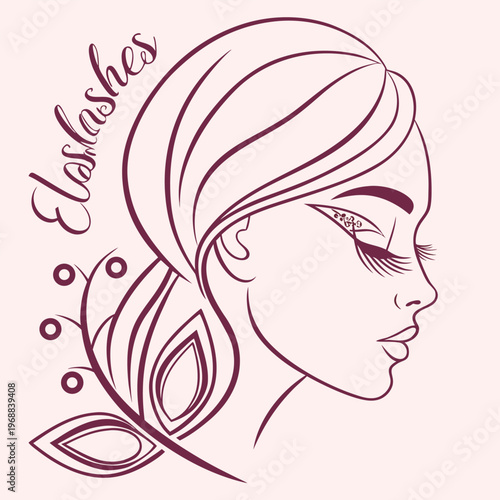 Eyelash and eyebrow stylized graphic design with the design is elegant and