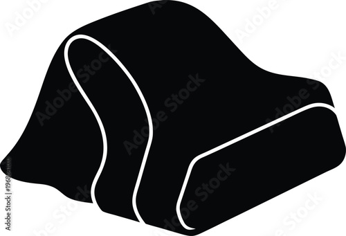 weighted blanket silhouette vector art illustration, black and white design