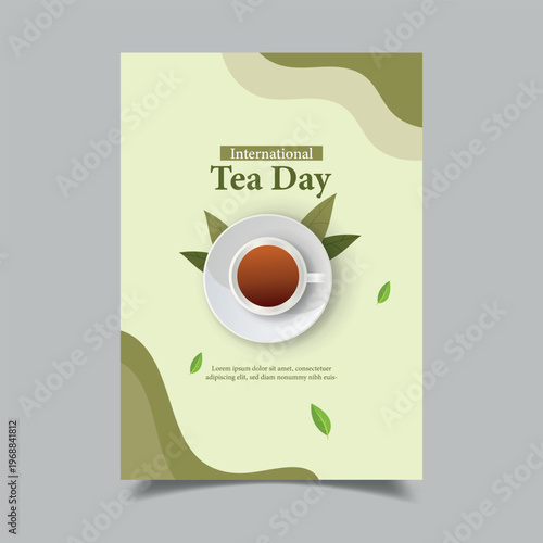 International Tea Day Flyer Template Illustration