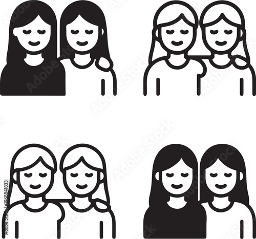 Fotografia Sibling Sister Bond Illustration, Sibling Sister Bond Illustration icon, Sibling