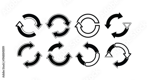 Variations of circular traffic and directional arrows with yield symbols Vector