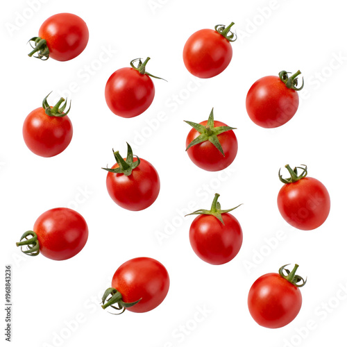 [Transparent Background PNG]Fresh Red Cherry Tomatoes on White Background