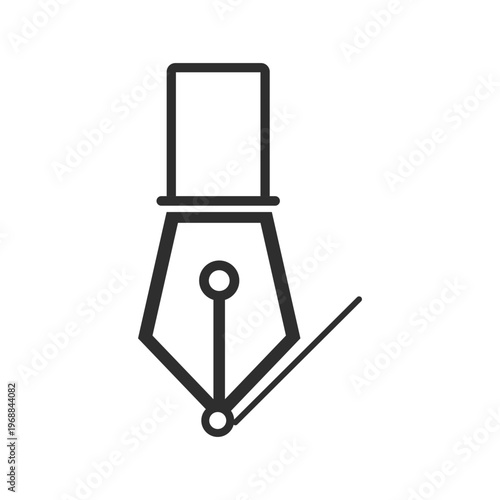 Pen nib icon, writing and creativity flat vector illustration