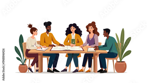 A simple and colorful illustration of a potted plant, perfect for use in a variety of design projects, evoking a sense of calmness and serenity.