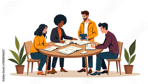 A simple, stylized illustration of a potted plant with large green leaves in a brown pot, conveying a sense of serenity and connection to nature.