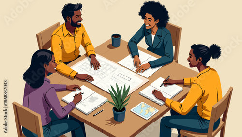 Illustration of a woman sitting on a chair with a calm and serene mood.