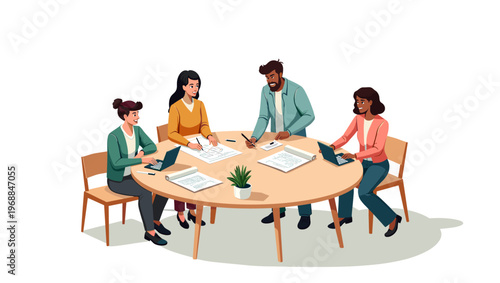 A young woman enjoys working remotely from a cozy coffee shop, exuding happiness and productivity.