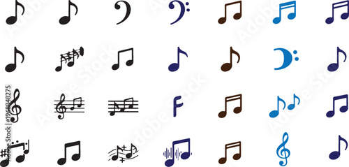  A collection of musical notes and symbols