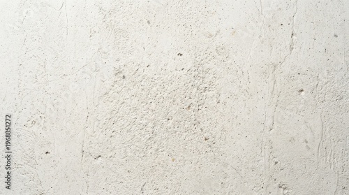 Close-up of a pristine white concrete wall surface revealing intricate mineral grain patterns and subtle textural relief, matte finish with faint hairline variations across the slab, diffused studio