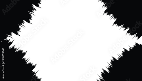 Black ink brush strokes on white background abstract