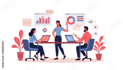 A serene office setting with a potted plant and chair, evoking a sense of calmness and productivity.