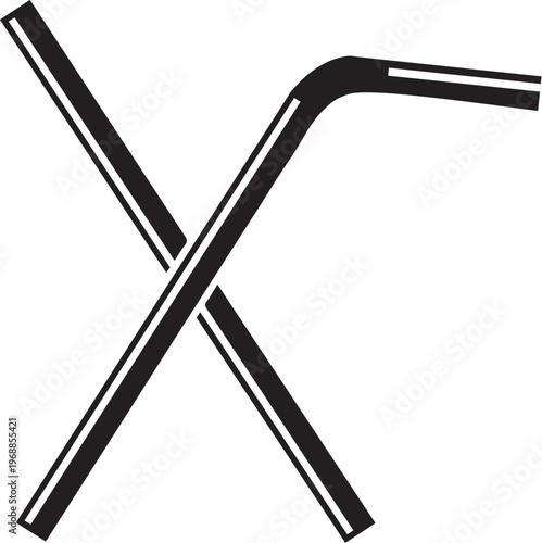 Set of Vector Drinking Straws Featuring Straight and Flexible Designs