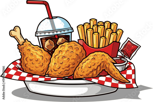 french fries vector illustration