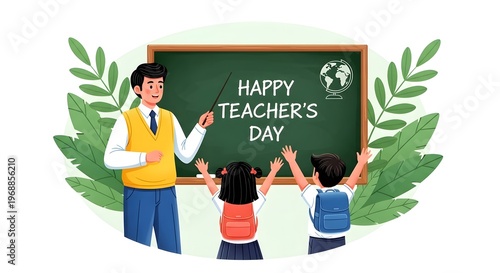 Happy teacher's day illustration