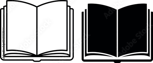 Contrast between an open book with blank pages and a filled book with black pages
