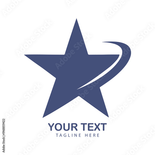 Minimalist Blue Star Logo Vector Art Illustration