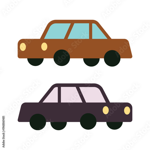 Minimalist Retro Sedan Car Vector Illustration