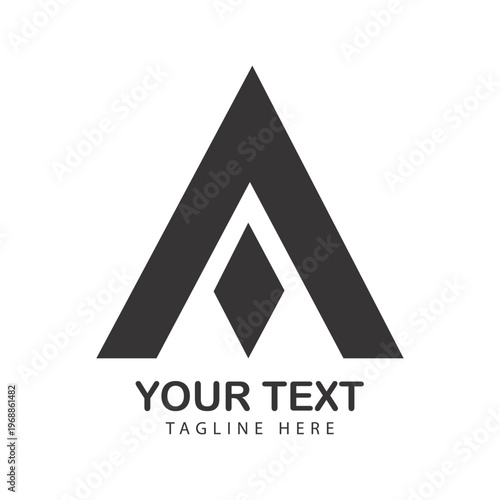 Modern Triangle Logo Template Abstract Letter A Branding Vector Art