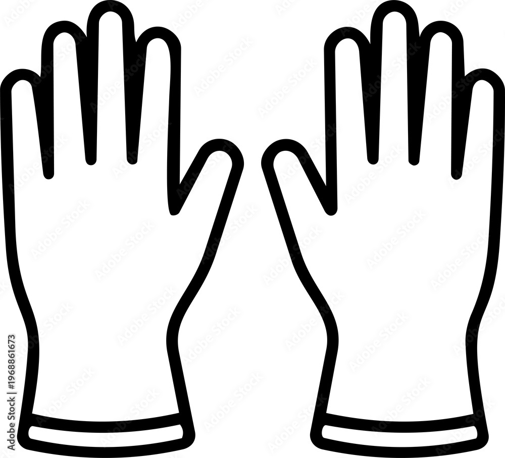 Obraz premium Hand Gloves Icon PNG Transparent Background Protective Safety Gloves Flat Minimal Vector Style