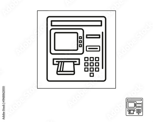 Bank ATM Machine Terminal Illustration.