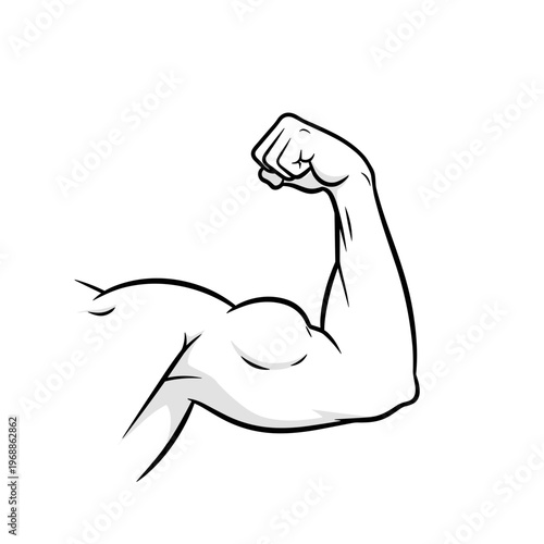 Bicep muscle flexed arm illustration 1.