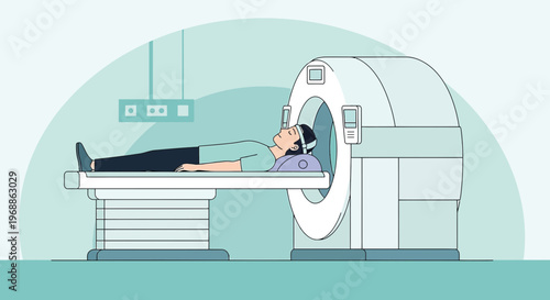 Patient undergoing MRI scan in a modern medical imaging facility