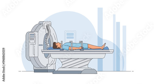Patient undergoing MRI scan in a modern medical imaging facility