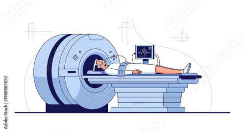 Patient undergoing MRI scan in a modern medical imaging facility