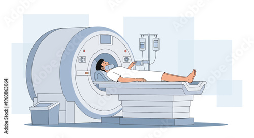 Patient undergoing MRI scan in a modern medical imaging facility
