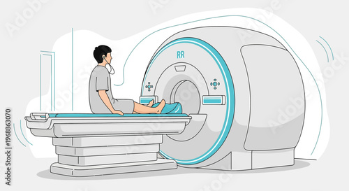 Patient undergoing MRI scan in a modern medical imaging facility