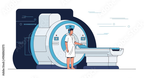 Patient undergoing MRI scan in a modern medical imaging facility