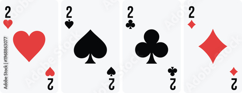 Four two cards from different suits in a standard deck of playing cards