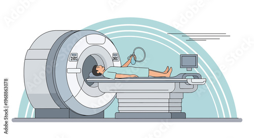 Patient undergoing MRI scan in a modern medical imaging facility