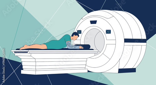 Patient undergoing MRI scan in a modern medical imaging facility